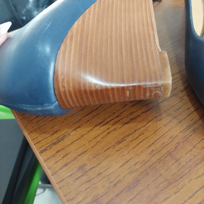 Tory Burch Blue Claire Open Toe Wedges | Pre Loved |