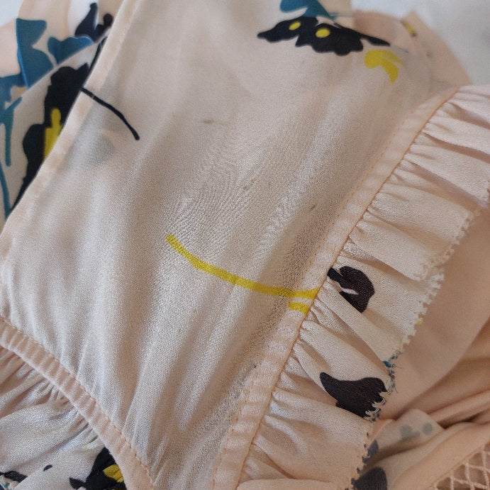 Self Portrait Light Pink Cold Shoulder Printed Knee-Length Dress | Pre Loved |