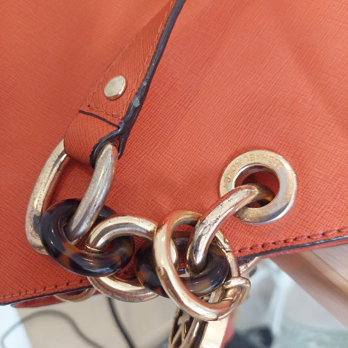 Michael Kors Orange Leather Medium Cynthia Tote | Pre Loved |