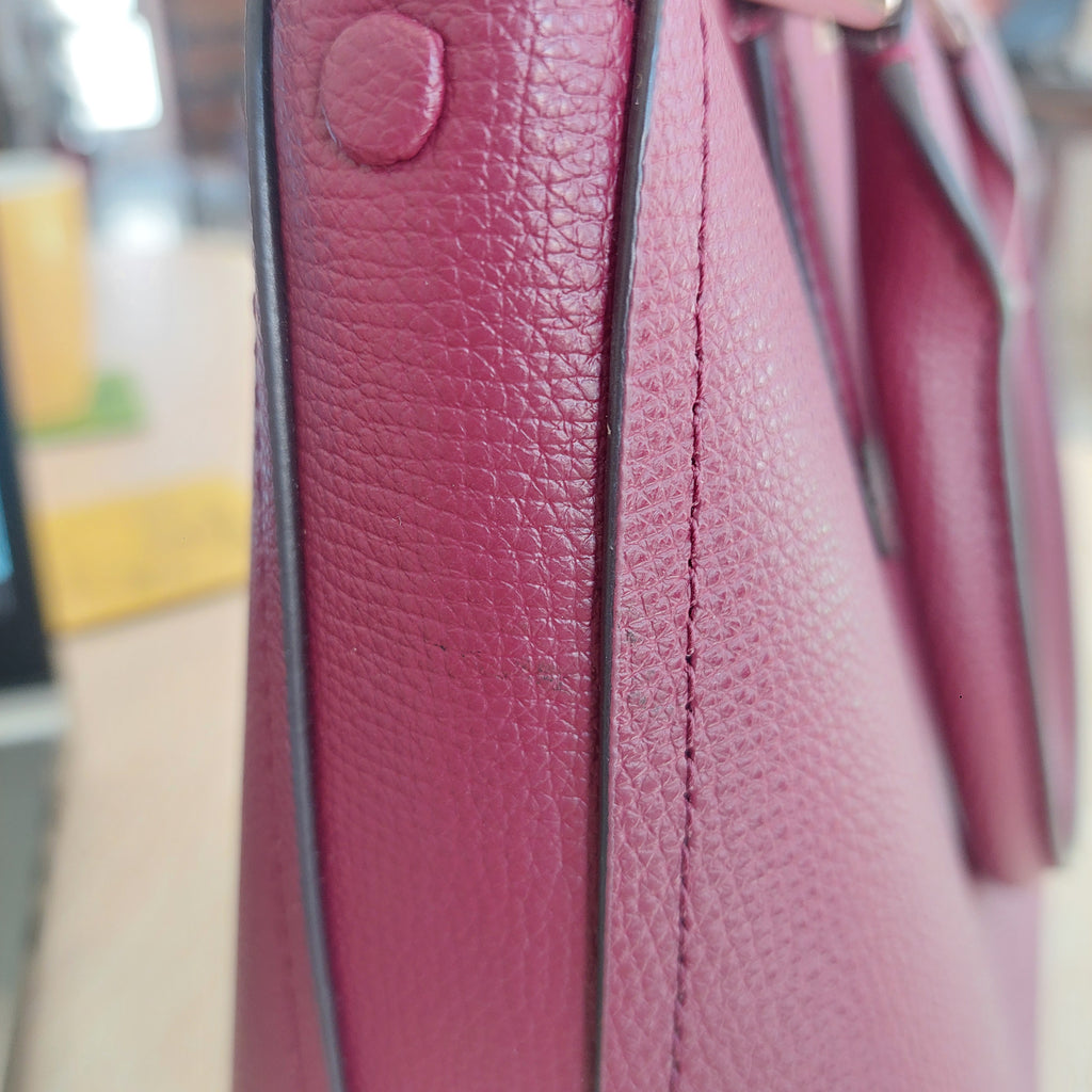 Kate Spade Maroon 'Darcy' Leather Small Satchel | Brand New |