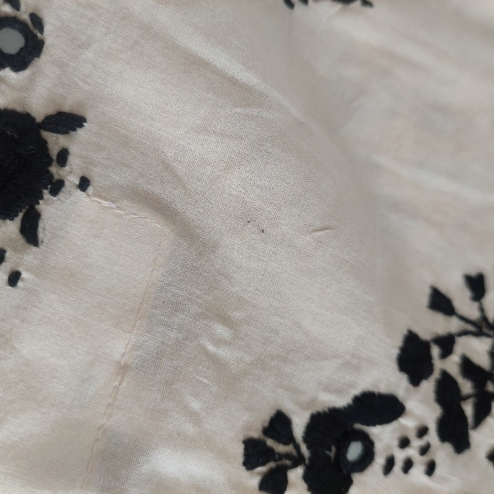 Princess & The Cake Cream & Black Embroidered Kurta  | Pre Loved |