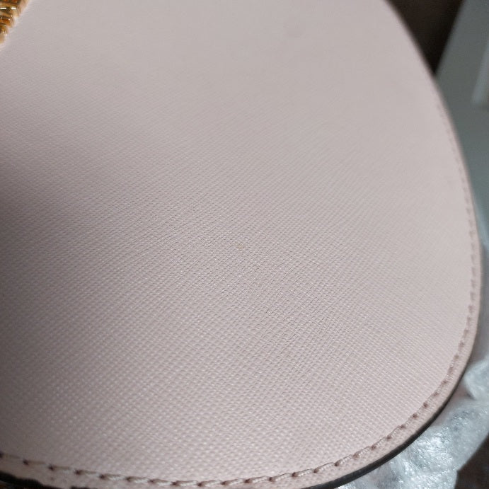 Michael Kors Light Pink Saffiano Leather Jet Set Oval Crossbody Bag | Like New |