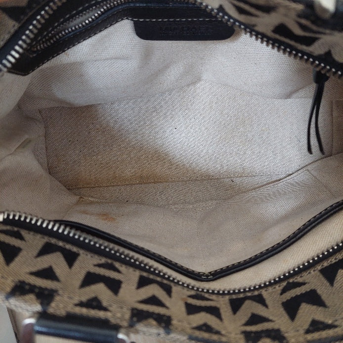 Michael Kors Black Leather & Canvas Buckle Logo Tote | Pre loved |