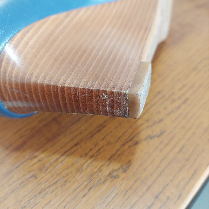 Tory Burch Blue Claire Open Toe Wedges | Pre Loved |