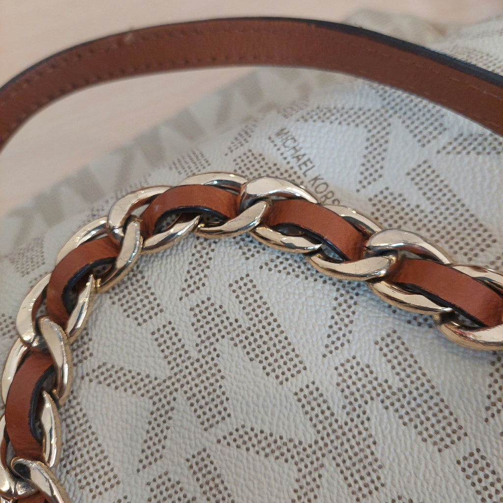 Michael Kors Vanilla Monogram Chain Tote | Pre Loved |