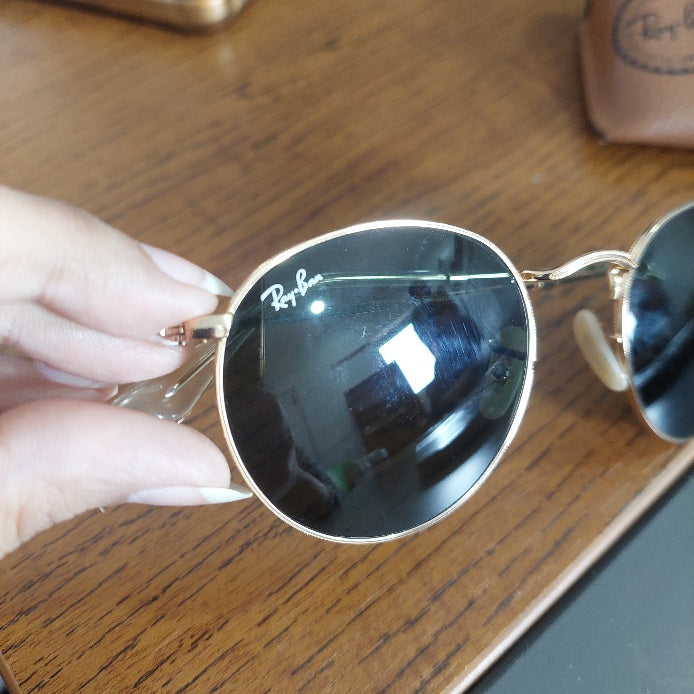 Ray Ban Green RB3447 Round Metal Sunglasses | Gently Used |