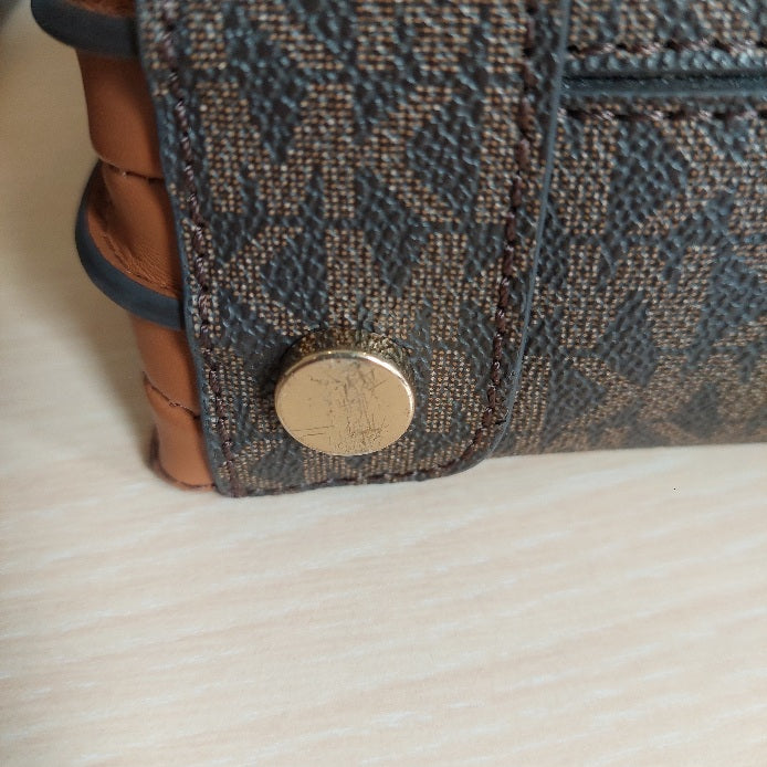 Michael Kors Brown Signature Coated Canvas & Leather Small Mercer Tote Bag | Pre Loved |