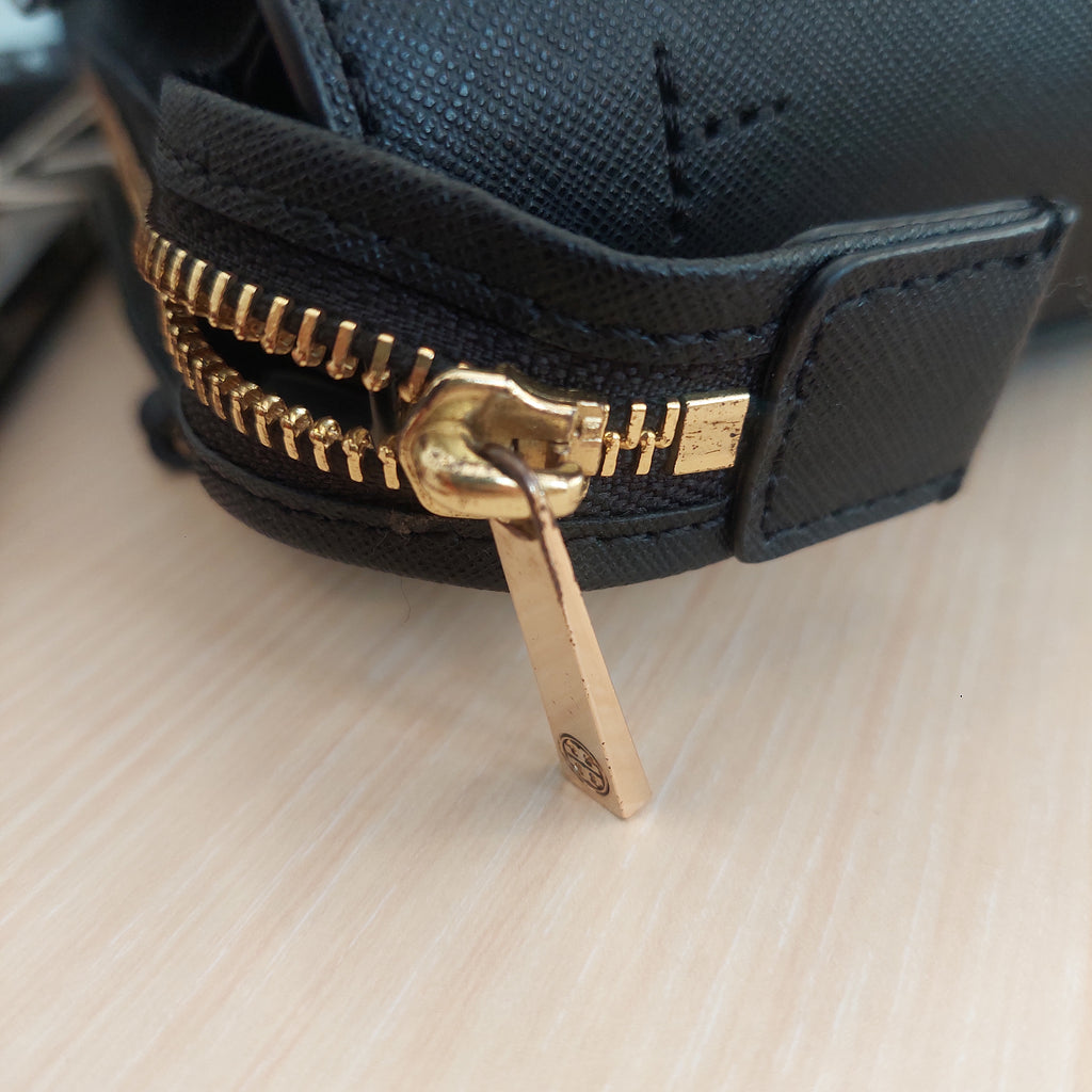 Tory Burch Black Emerson Mini Top Zip Tote Bag | Brand New |