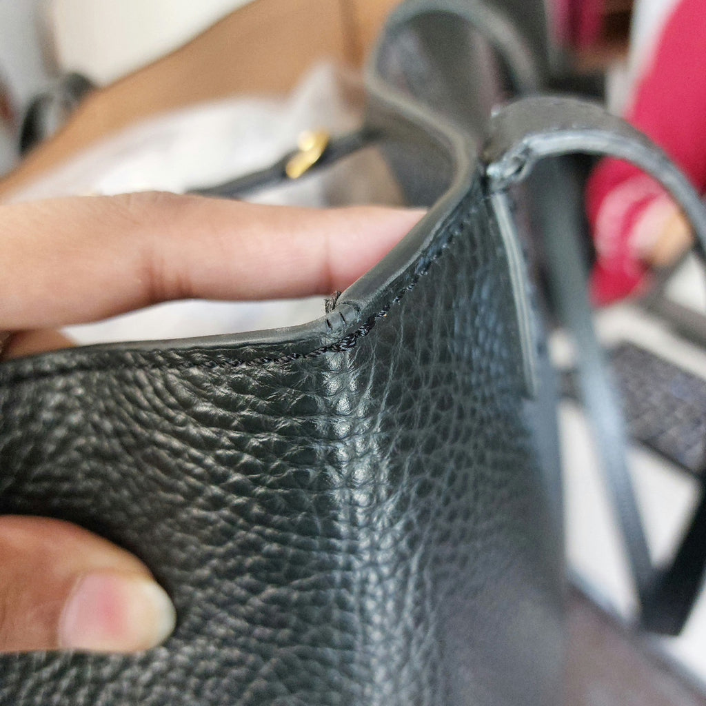 Tory Burch Black Pebbled Leather 'McGraw' Tote Bag | Pre Loved |