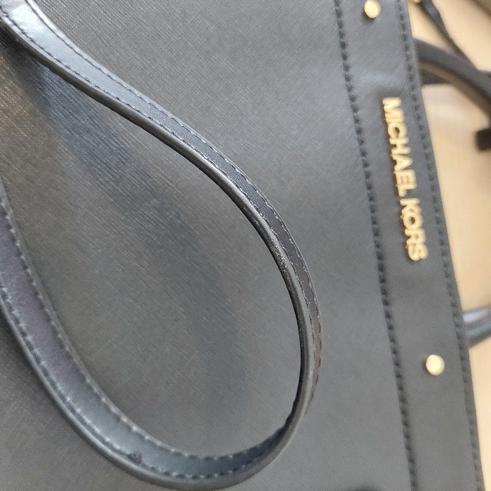 Michael Kors Black Leather Rayne East West Satchel | Gently Used |