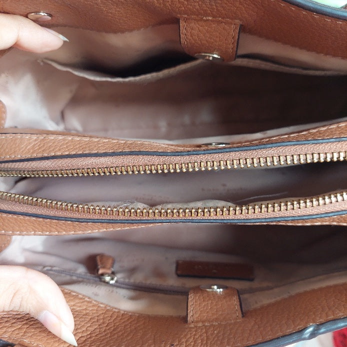 Kate Spade Brown Leather 'Leila' Medium Satchel Bag | Pre Loved |