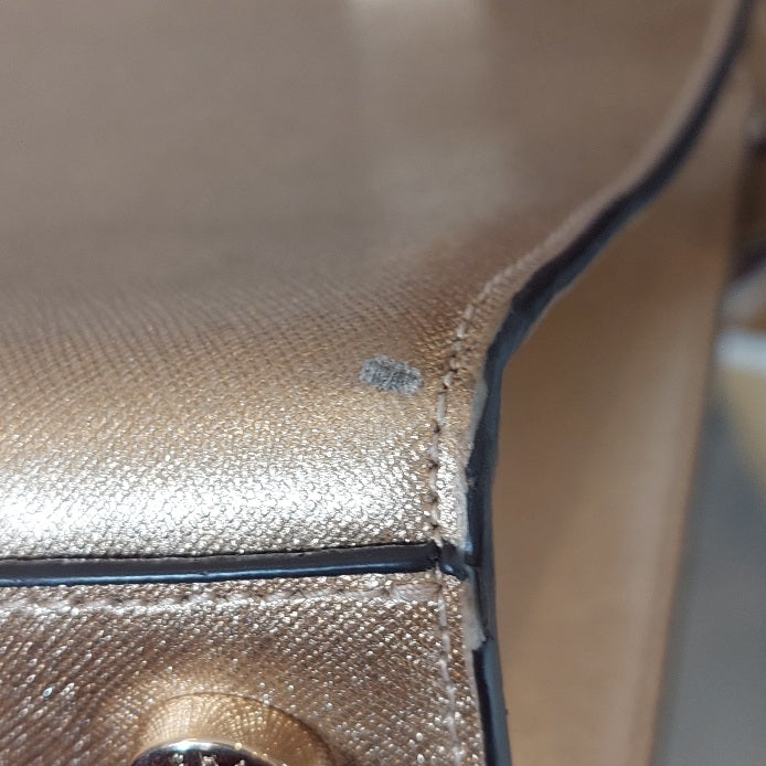 Michael Kors Karla Gold Leather Large Satchel Bag | Pre Loved |