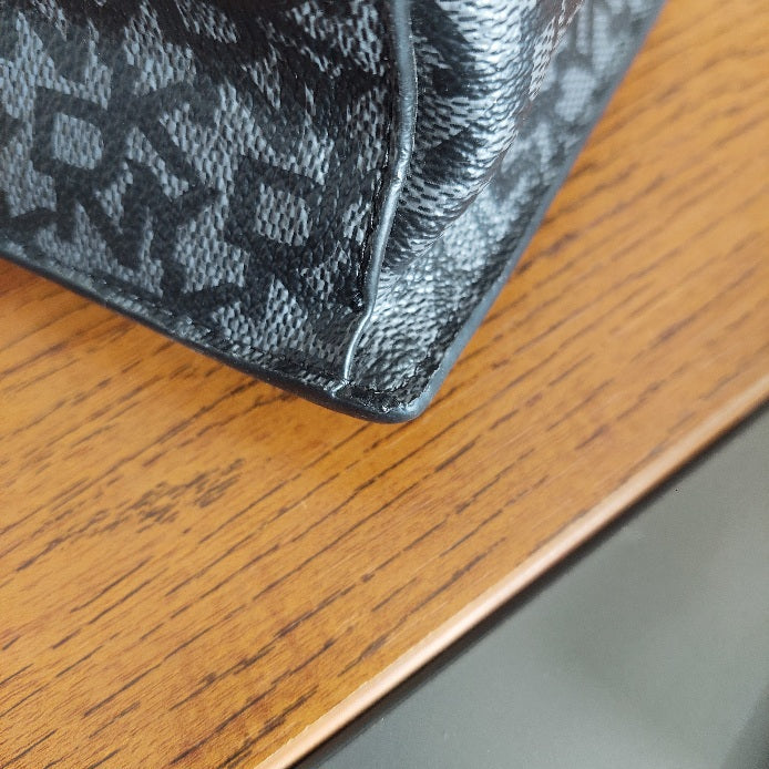 DKNY Black Millie Flap Cow Leather Coated Shoulder Bag | Brand New |