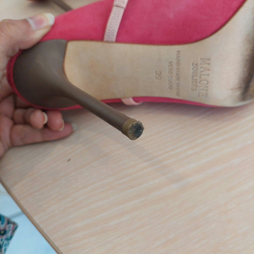 Malone Souliers Pink Suede 'Maureen 100' Heels | Pre Loved |