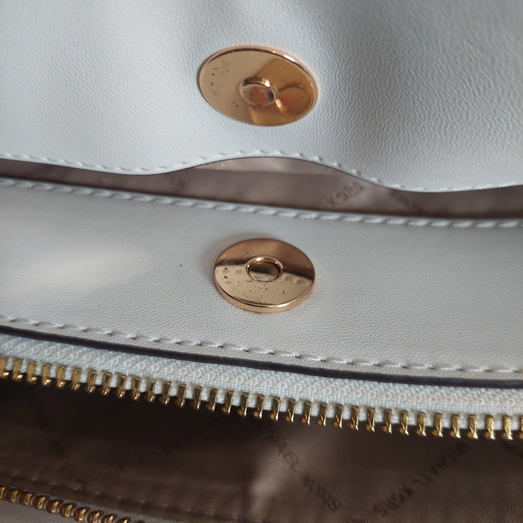 Michael Kors White “HOPE” Large Leather Satchel Bag | Pre Loved |