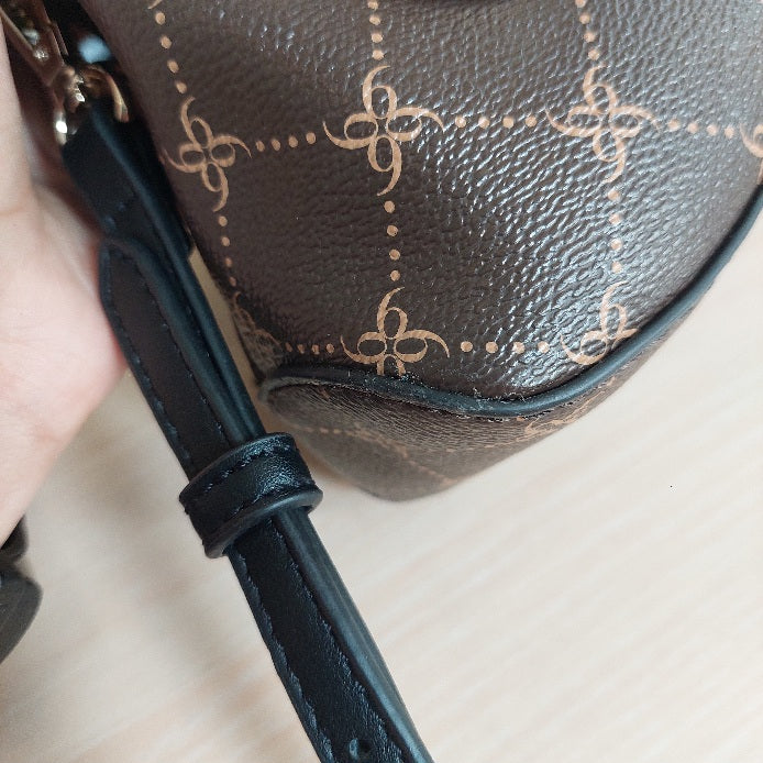 Nine West Brown Leatherette 'Margret' Jet Set Satchel Bag | Gently Used |