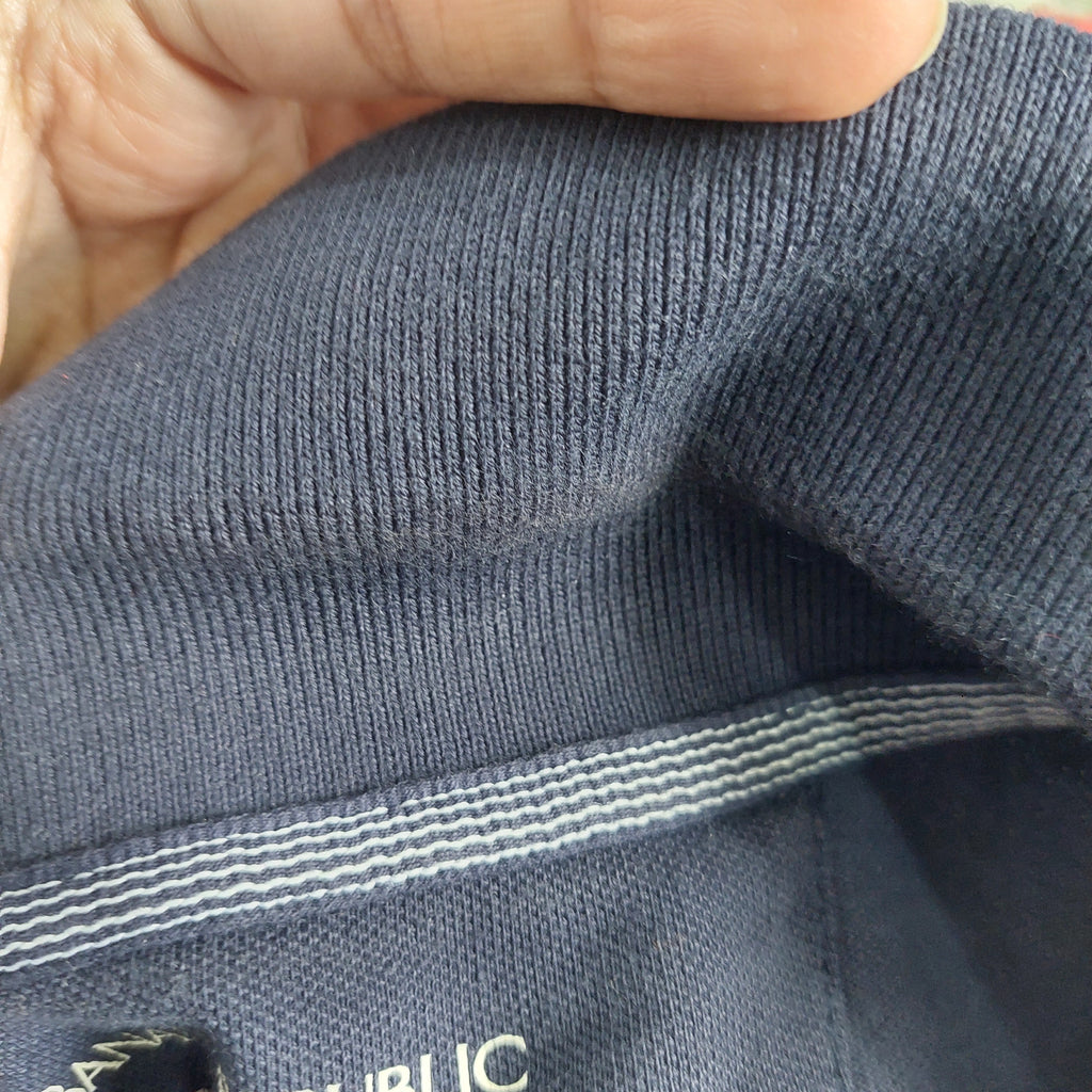 Banana Republic Men's Navy Anchor Embroidered Polo Shirt | Pre Loved |