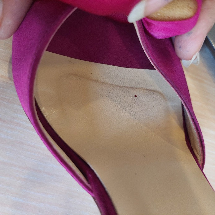 Kate Spade Magenta Satin Rhinestone Heels | Pre Loved |