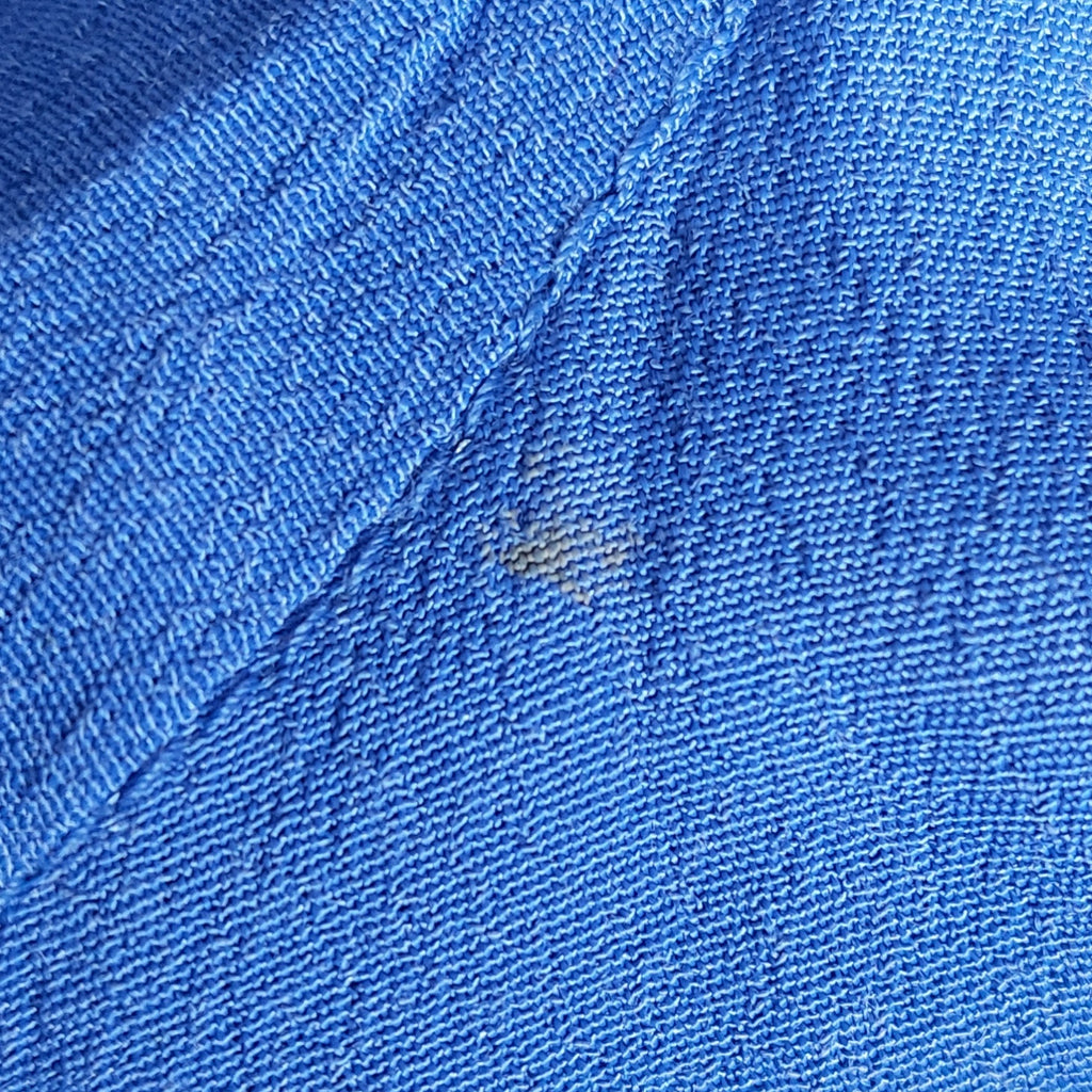 Samar Mehdi Blue Button Down Crepe Silk Top | Gently Used |