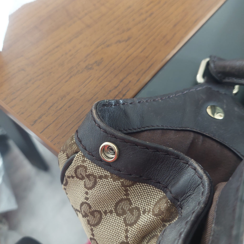 Gucci Beige/Brown GG Canvas Medium Sukey Tote Bag | Pre Loved |