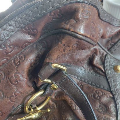 Gucci Brown Guccissima Leather Boston Bag | Pre Loved |