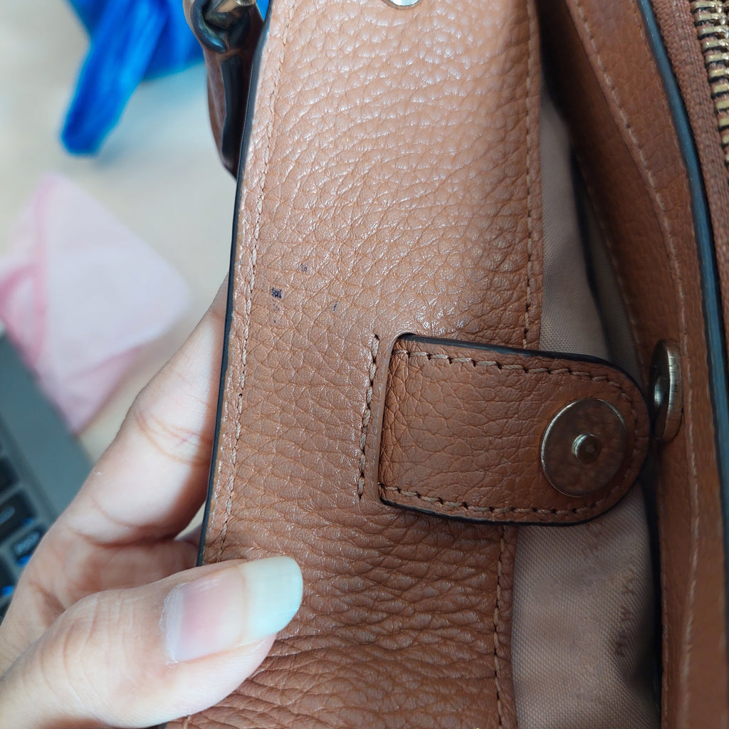 Kate Spade Brown Leather 'Leila' Medium Satchel Bag | Pre Loved |