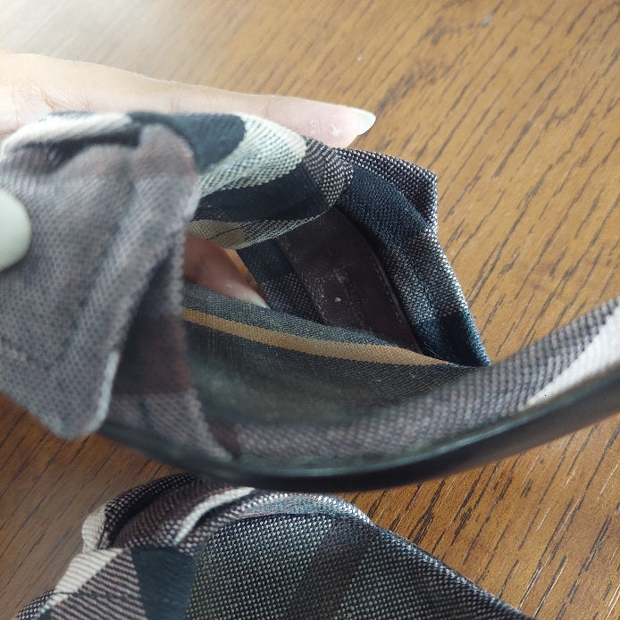 Burberry Checked Canvas Bow Embellished Heel Sandals | Pre Loved |