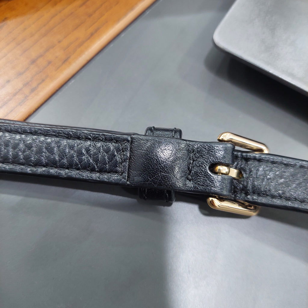 Tory Burch Black Leather Taylor Convertible Foldover Crossbody Bag | Gently Used |