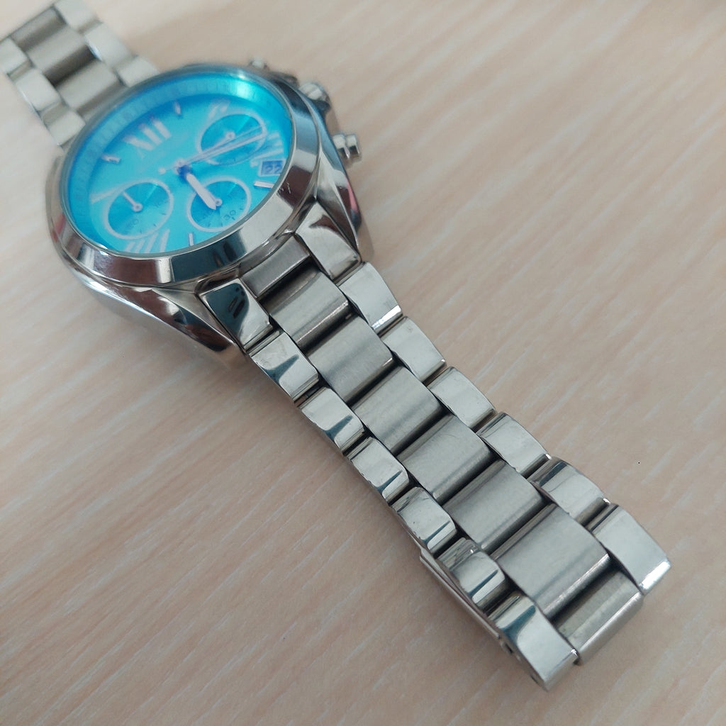 Michael Kors Silver & Blue Chronograph MK6197 Watch | Pre Loved |