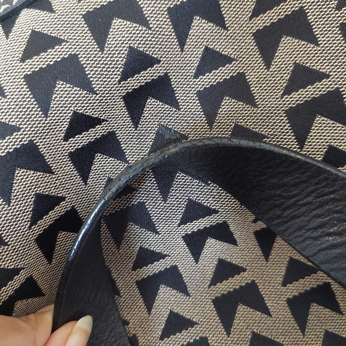 Michael Kors Black Leather & Canvas Buckle Logo Tote | Pre loved |