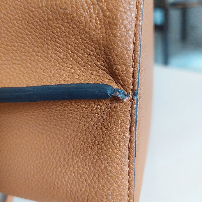 Tory Burch Brown Perry Triple Compartment Leather Tote Bag | Pre Loved |