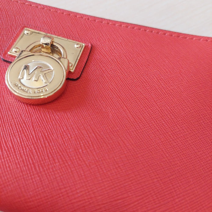 Michael Kors Red Leather Hamilton Wallet | Pre Loved |