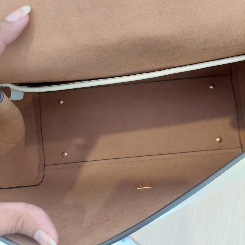 Tory Burch Cream Leather Juliette Satchel Bag | Gently Used |