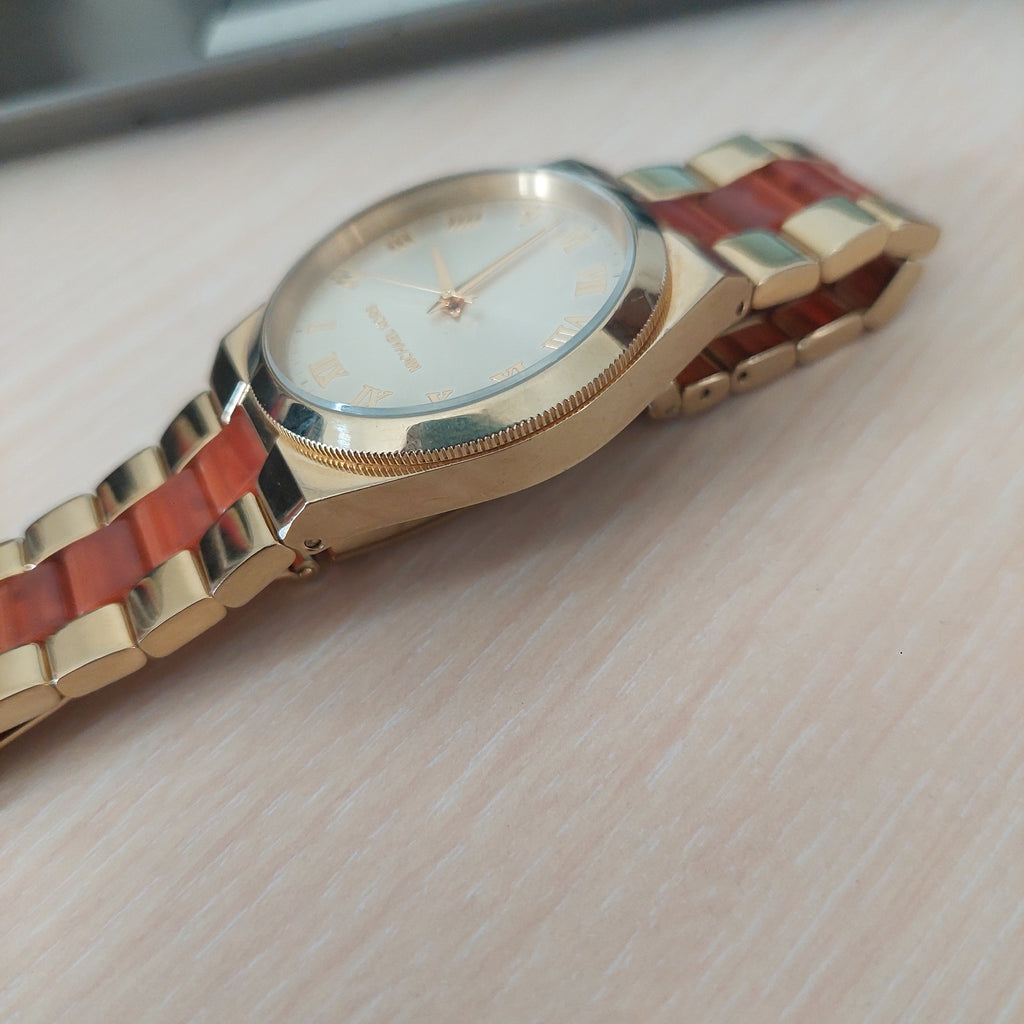 Michael Kors Gold & Orange MK-1653 Channing Stainless Steel Watch | Pre Loved |