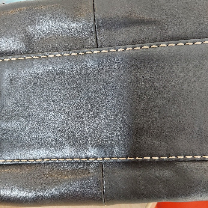 Michael Kors Black Leather & Canvas Buckle Logo Tote | Pre loved |