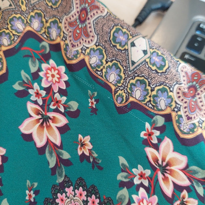 Zara Multicolor Printed Satin Collared Shirt | Gently Used |