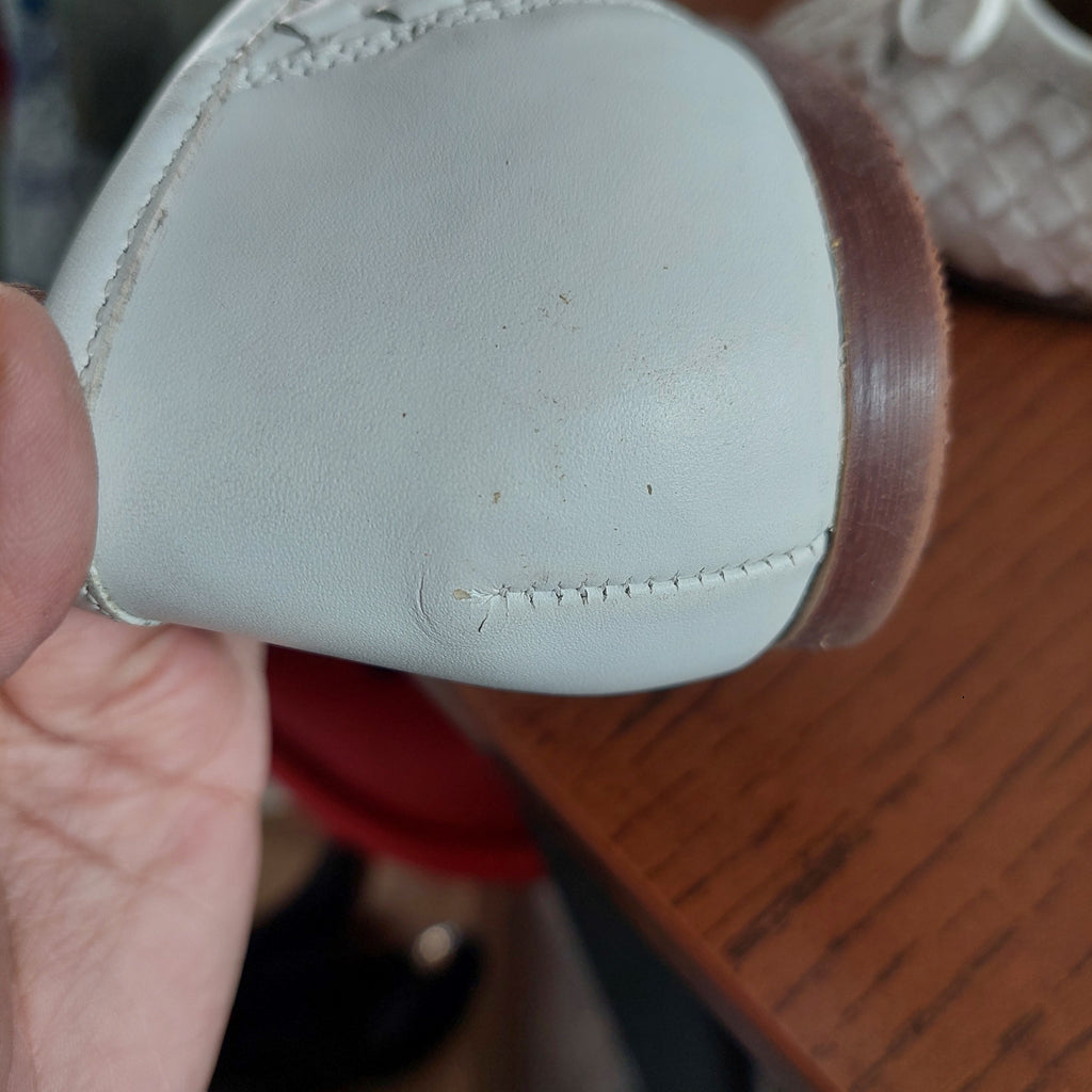 Dune White Leather Hartleys Ballet Flats | Pre Loved |