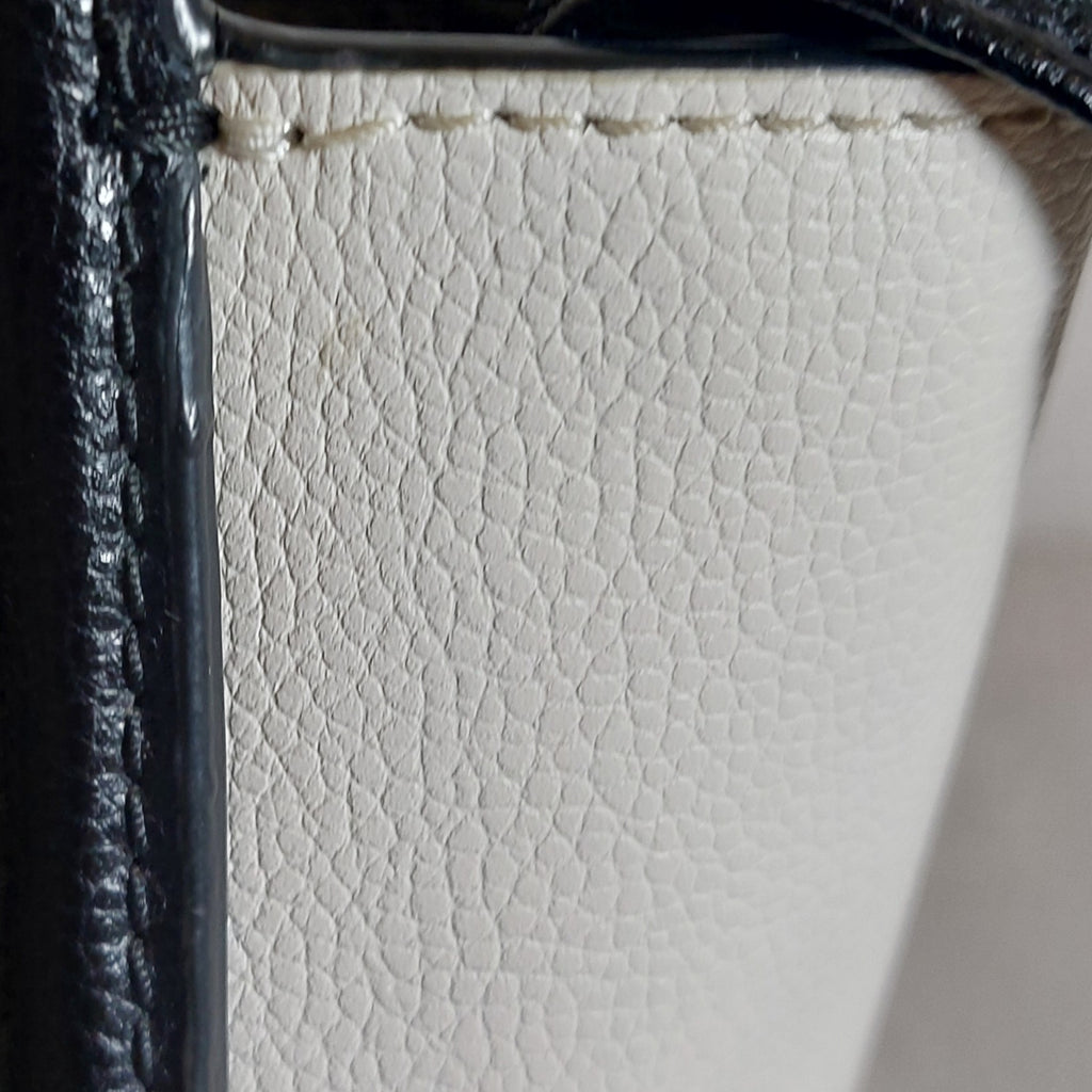 Kate Spade Black & White Patterson Drive Small Geraldine Satchel Bag | Gently Used |