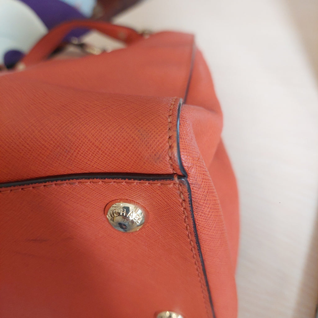 Michael Kors Orange Leather Medium Cynthia Tote | Pre Loved |