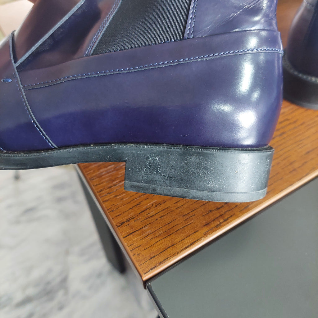 Tod's Navy Blue Leather Chelsea Boots | Pre Loved |
