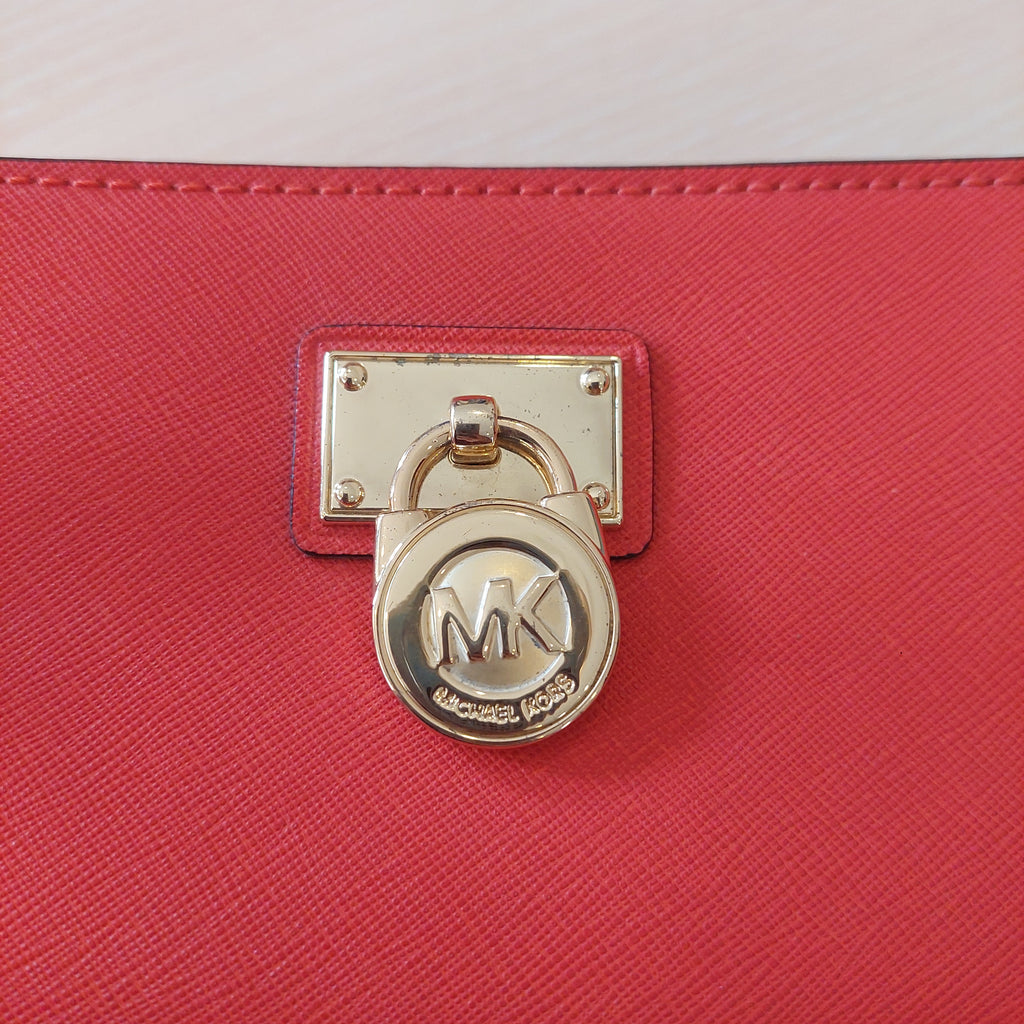 Michael Kors Red Leather Hamilton Wallet | Pre Loved |