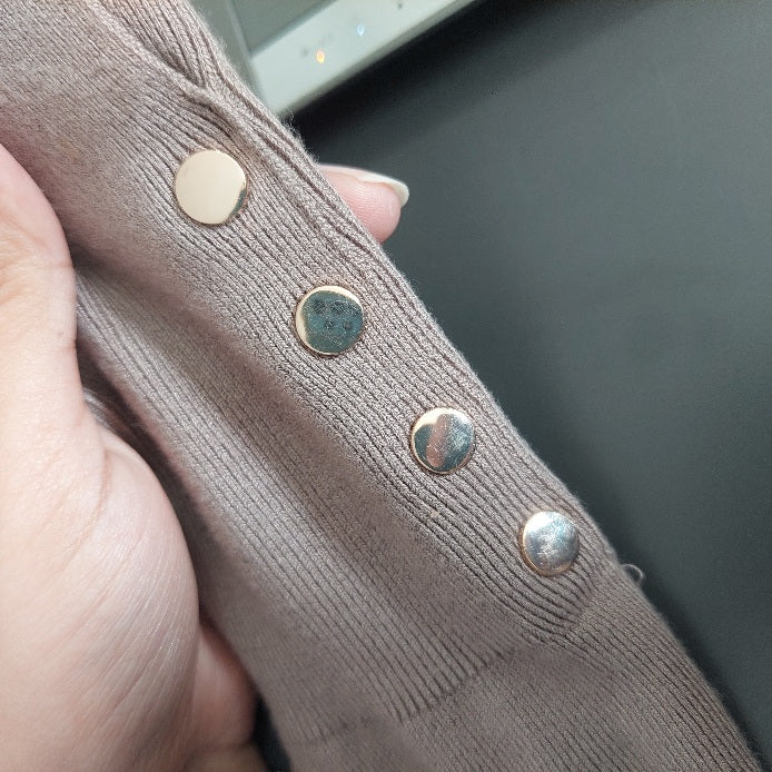 Zara Grey Gold Button Top | Pre Loved |