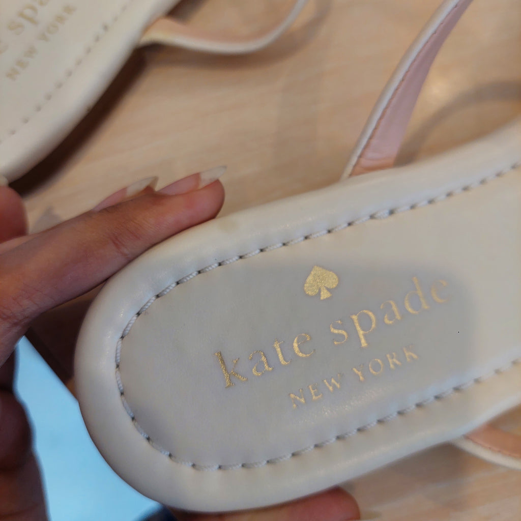 Kate Spade White Leather Thong Sandals | Pre Loved |