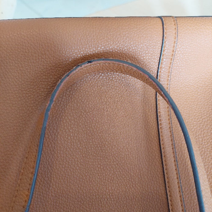 Tory Burch Brown Perry Triple Compartment Leather Tote Bag | Pre Loved |