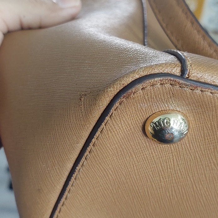Michael Kors Tan Saffiano Leather Jet Set Tote Bag | Pre Loved |