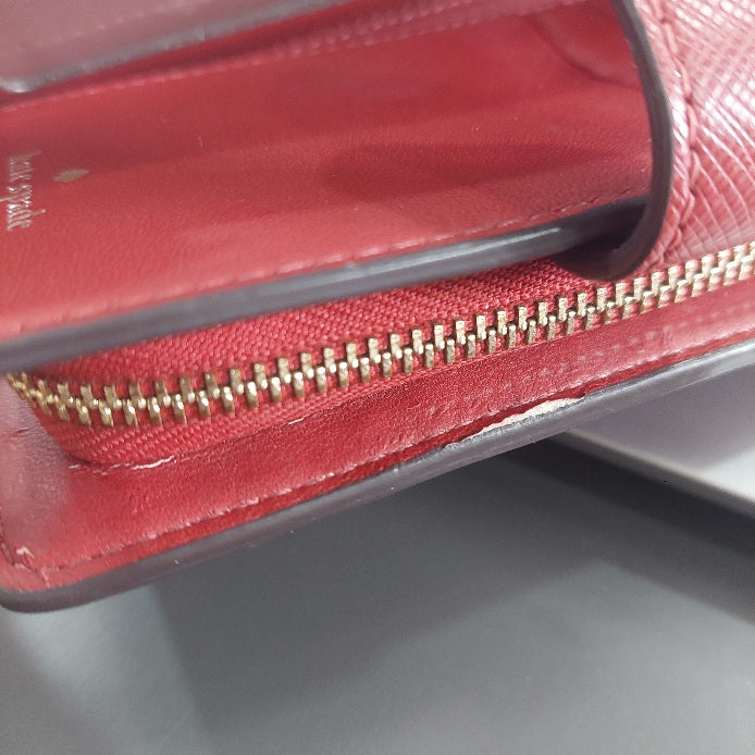 Kate Spade Red Staci Medium Compact Bifold Wallet | Pre Loved |