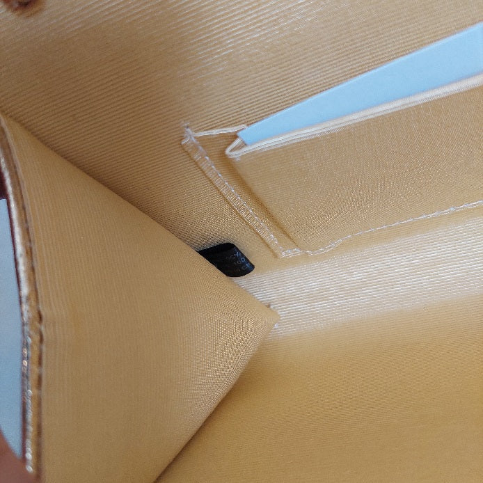 KURT GEIGER Kensington Gold Drench Party Eagle Clutch Bag | Gently Used |