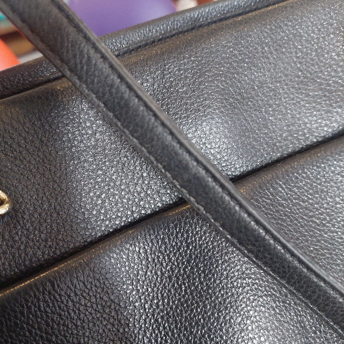 Kate Spade Black Leather Triple Compartment Shoulder Bag | Pre Loved |