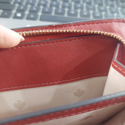Kate Spade Red Staci Medium Compact Bifold Wallet | Pre Loved |