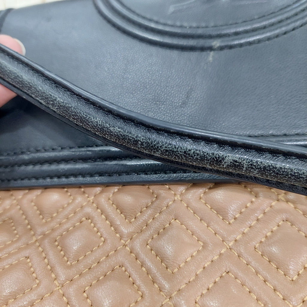 Tory Burch Tri Color Quilted Leather Fleming Shoulder Bag | Pre Loved |